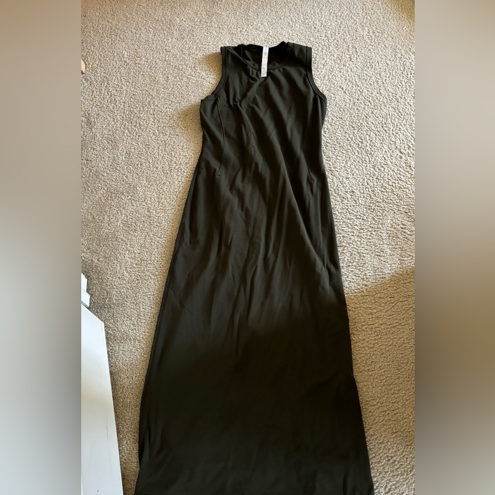 Lululemon all aligned midi dress 6 dark olive